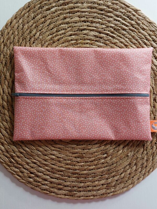 Luier etui Perzik-roze sneeuwvlok dot wit